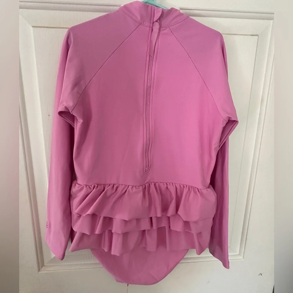 Coolibar Kids Pink Rashguard with Ruffles - Picture 3 of 3
